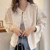 Cárdigan Suéter Abrigo Corto NUNBAI para Mujer Estación Europea Primavera y Otoño Nueva Moda Casual Holgado talla extra Cuello Redondo Béisbol