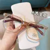 30128 Lentes Anti Luz Azul Patilla Grano de Madera Montura de Lentes Estilo Coreano Moderno Caja Adelgazante Miopía Montura de Lentes Irregular