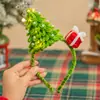 Varilla retorcida Banda para el cabello de árbol de Navidad Pasador Tocado Kit de material DIY hecho a mano Varilla retorcida ultra densa Regalo creativo hecho a mano