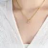Collar con Cadena de Cuentas de Arroz de Piedra Natural Retro Palacio Dongdaemun de Corea del Sur Joyería Chapada en Oro al Vacío PVD de Acero de Titanio