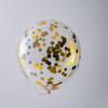 Globo redondo de lentejuelas transparentes de 12 pulgadas y 2,5 cm con confeti de papel dorado rosa para decoración de bodas al por mayor transfronteriza