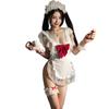 Pijama Role-Playing de Empregada em Forma de Coração Lingerie Erótica Jiyu Uniforme de Empregada Sexy Estilo Japonês Conjunto Transparente 8135