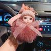 Lindo Zorro Piel Suave Lindo Muñeco Llavero para Coche Flor Eterna Creativa Colgante para Mochila Mejor Amigo Pequeño Regalo Elegante