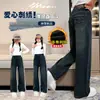Jeans Forrados de Polar para Niñas Otoño e Invierno 2025 Estilo Nuevo para Niños Mayores, Pantalones Infantiles Integrados de Polar, Estilo Popular Engrosado de Invierno
