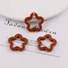Colgante Acrílico de Estrella de Cinco Puntas Hueca de Color Sólido Colorido Materiales de Decoración con Cuentas para Manualidades Accesorios Venta al por Mayor