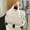 Bolsa de Viagem Dobrável Bolsa para Viagem Curta Bolsa de Armazenamento Grande Capacidade Estilo Coreano Bolinhas Bolsa para Yoga Dança Fitness