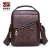 Bolsa de ombro masculina de negócios transfronteiriça, grande capacidade, resistente ao desgaste, bolsa transversal de PU, multifuncional, repelente de água, pequena bolsa para comércio exterior
