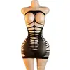 Lencería de una pieza estilo europeo y americano con entrepierna abierta, medias sexys de talla grande con transparencias, vestido ajustado sexy seductor, se puede personalizar con etiquetas