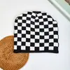 Touca de Tricô com Padrão de Zebra Preto e Branco para Casais, Moda Ins Coreana Outono e Inverno, Touca com Padrão de Vaca, Versátil e Estilosa