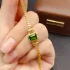 Pulsera Transfronteriza de Diopsita Natural para Mujer, Accesorio de Nicho de Gama Alta, Plata 925, 5*7mm, Joyería de Lujo, Venta Directa de Fábrica