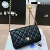 Bolsa de la fortuna pequeña en forma de cuadrado con bola dorada, bolso versátil de hombro y cruzado, bolso de cadena con patrón de rombos estilo Chanel, bolso cuadrado pequeño con cuentas doradas
