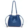 Bolso de mujer tejido de comercio exterior nuevo, bolso de hombro y bandolera para el trabajo, bolso de alta gama tipo 'bolsa de dumpling', bolso de mano tipo bolsa de la suerte con cordón