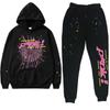 Suéter con estampado de telaraña y letras de estilo Harajuku para mujer, sudadera con capucha de moda coreana, 2024