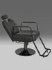 Silla de salón de peluquería para cortar, rizar y peinar, diseño popular, estilo guerrero negro, altura ajustable, giratoria y reclinable, adecuada para barberías