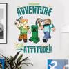 Minecraft Huye Mi Mundo Adhesivo de Pared Sala de Estar Habitación Infantil Removible Decorativo Adhesivos de Pared de PVC
