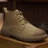 Versión de Piel de Vaca ~ Botines Retro Cortos con Cordones para Mujer Invierno 2025 Nuevos Planos Versátiles Botas Casuales Chelsea