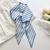 Lenço de Seda Pequeno Estilo Coreano para Mulheres, Fita Longa para Amarrar Bolsas, Fita Decorativa, Cinto, Faixa de Cabelo, Pequeno Elástico de Cabelo Decorativo Fresco, Acessórios de Cabelo