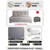 Cama tapizada minimalista de estilo italiano con tirador de tela, diseño de cabecero alto (wingback) en gris claro, respaldo grande y soporte lumbar, adecuada para un dormitorio principal