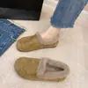 7T Zapatos de Invierno Cálidos Retro Talla Grande para Mujer Mocasines de Forro sin Cordones Zapatos de Algodón para Exteriores Mocasines Peludos