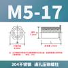 Tuerca remachable hexagonal de acero inoxidable en stock M3M4M5 con orificio pasante SOS-3.5M3/M4/304
