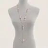 Nuevo collar transfronterizo de perlas y borlas de circonita en forma de Y largo con textura de Corea del Sur para mujer, estilo frío, cadena de clavícula para mujer