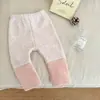 Leggings con Forro de Felpa Estilo Coreano Color Bebé Combinado Engrosados Pantalones Casuales Para Bebé con Trasero Grande Para Usar por Fuera Cálidos Pantalones Versátiles
