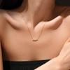 Colar de prata esterlina S925 com zircônia microincrustada, moda europeia e americana, simples, combina com tudo, clássico, tendência, corrente de clavícula, novas explosões femininas