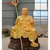 Estatua de Ksitigarbha Bodhisattva de Cobre Puro Pintado en Oro Talla de Bronce de Ksitigarbha 1.86m Estatua de Buda de Cobre para Templo Adornos