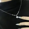 Colar Corrente Clavícula Açúcar Estrela Brilhante Estilo Coreano Luxo Leve Exquisito Versa Microcravejado com Diamante Brilhante Versátil para o Dia a Dia para Mulheres