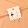 Nuevos Pendientes Asimétricos de Nube Estilo Japonés de Moda Pendientes Largos de Perla de Algodón con Cuentas Pequeñas Doradas B351