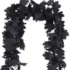 Decoración Navideña de Halloween Acción de Gracias para el Hogar y Exteriores con Hojas de Arce Negras Artificiales de Ratán Transfronteriza de Amazon