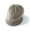 Gorro de Punto de Cachemira de Color Sólido Estilo Otoño e Invierno para Mujer Casual Versátil Cálido Protección contra el Frío Gorro de Lana de Ala Corta Gorro con Protección para los Oídos