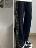 Pantalones de Chándal Anchos Rayados de Camuflaje para Hombre, Estilo Retro Americano, Peso Pesado, Rectos Casuales, Novedad Primavera y Otoño 2025