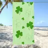 Toalla de Secado Rápido para Vacaciones Transfronterizas junto al Mar, Toalla de Playa de Estilo Sencillo, Trébol de la Suerte Verde Portátil Toalla de Baño Fuerte Absorbente de Agua