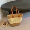 Bolsa de palha feminina bolsa de verão bolsa de praia bolsa grande capacidade bolsa de ombro trançada bolsa de palha de vime bolsa balde moderna