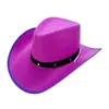 Sombrero Vaquero Rosa Occidental Más Vendido de Amazon Sombrero Transfronterizo de Uñas Redondas Ala Ancha Amazon No Tejido Remaches