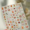 Ferroso Dulce Cálido Ambiente Festivo Pegatinas para Uñas Artísticas Navidad Año Nuevo Lindo Muñeco de Nieve Oso Manzana Colección de Pegatinas para Uñas