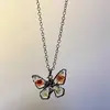 Otoño e Invierno Color Maillard Retro Colgante de Mariposa Collar Diseño de Nicho Elegante Estiloso Exquisito Versátil Collar