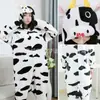 2025 Lançamento Novo Lote Misto Roupas para Casa Animal Desenho Animado Adulto Pijama de Flanela Série Vaca Roupa Externa