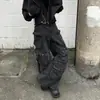 Estilo Americano Industria Pesada Múltiples Bolsillos Costura Sentido del Diseño de Nicho Vaquero Guapo Ropa de Trabajo Jeans para Hombre Pantalones Acampanados Casuales que Combinan con Todo