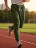 Calça jogger masculina transfronteiriça TK em jacquard de diamante com cordão na cintura elástica, bolso traseiro, corte solto, calça cropped esportiva de malha
