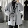 Casaco de Lã Masculino Inverno Acolchoado Moda 2020 Novo Comprimento Médio Estilo Coreano Bonito Casaco Masculino
