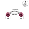 Mulsanne F136 Aleación de Titanio Clavo de Ceja Rosca Externa Bola de Barro Varilla Curva Shambhala Hueso de Ceja Completo de Diamante Puente Nasal Clavícula Clavo