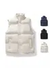 Chaleco de Otoño e Invierno para Hombre Engrosado de Plumón y Algodón Juvenil Transfronterizo Casual Chaleco Cálido de Algodón Sin Mangas Moderno Chaqueta para el Hogar