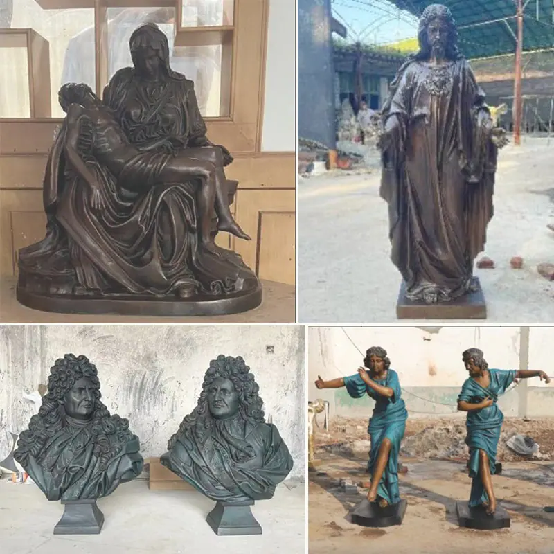 铸铜人物教堂摆件