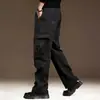 Calça Casual Versátil Moda Jovem Tendência Estilo Workwear Retrô para Uso Externo Multibolsos de Corte Reto para o Dia a Dia