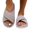 Zapatos de Algodón para Muebles de Interior de Otoño/Invierno para Mujer Suela Gruesa Felpa Cálida Zapatos Postparto Abertura de Correa Única Pantuflas de Algodón para Mujer Espuma