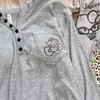 Nuevo conjunto de pijama de manga larga acanalado de seda helada con almohadillas en el pecho para mujer, nuevo estilo de primavera y otoño, conjunto de ropa para el hogar de gato perezoso