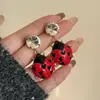 Estilo Europeu e Americano Design de Nicho Cristal Vermelho Joaninha Brincos Únicos para Mulheres 2025 Novos Brincos Elegantes Retrô de Alta Qualidade