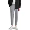 Pantalones de vestir casuales ajustados, rectos, holgados, de primavera y verano para hombre, pantalones de traje de negocios
